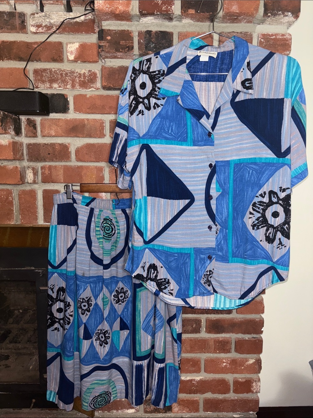 Vintage Tumbleweeds Outfit // Geometric Top & Skirt Set 70’s 80’s Size Large